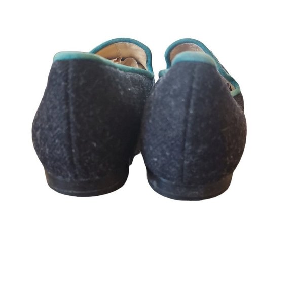 Cole Haan Sabrina Women's Charcoal Gray Wool Loafers Flats Teal Bow Size 6 - Picture 7 of 10